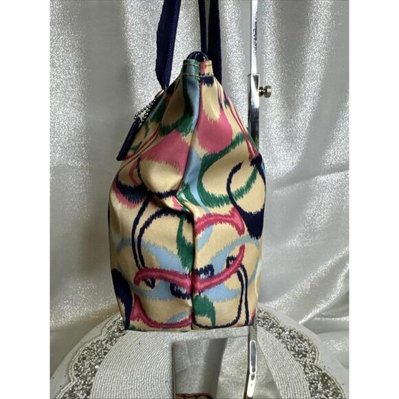 Coach Ikat Print Vinyl Handbag 10” X 8” X 4” - Picture 5 of 9